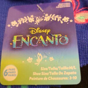 GIRL DISNEY ENCANTO 6 PACK NO SHOW SOCKS (M/L 3 - 10 )
